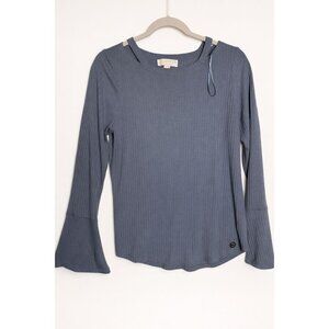 Michael Kors Ribbed Bell-Sleeve Top – Size M